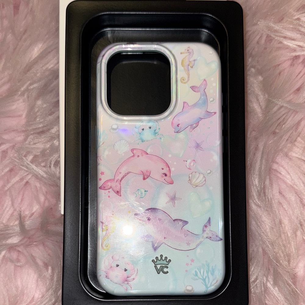 iPhone 15 Pro Velvet Caviar Iridescent Dolphin Phone Case